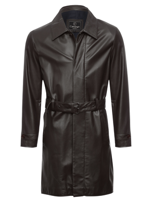 Overcoat de couro - Café