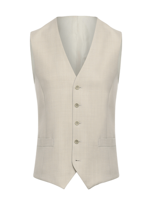 Colete Super 120 - Decote V - Areia