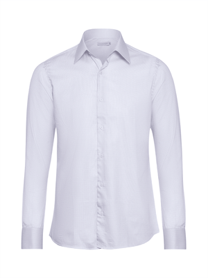 Camisa Social Quadriculada Fio 100 - Lilás