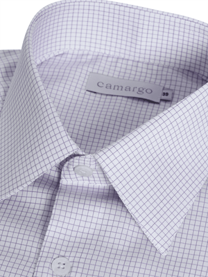 Camisa Social Quadriculada Fio 100 - Lilás