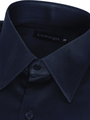 Camisa Social com Elastano - Marinho