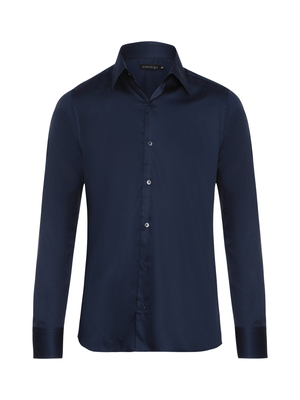 Camisa Social com Elastano - Marinho