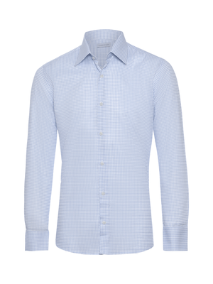 Camisa quadriculada fio 80 - Azul