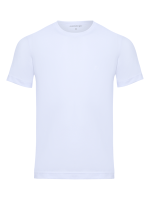 Camiseta Pima Gola Careca - Branca