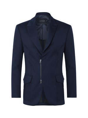 Blazer de malha bolso com argola Marinho