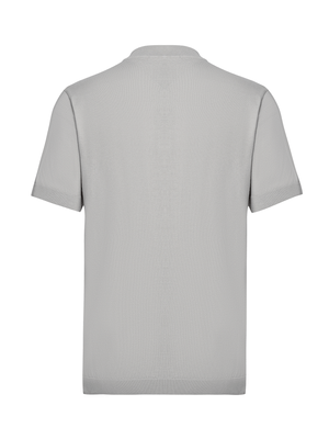 T-shirt de tricot gola alta bege