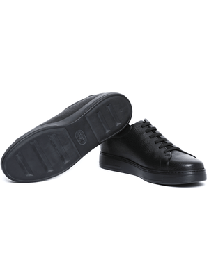 Tênis de Couro Solado Ultraleve - Preto