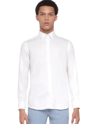 Camisa de linho manga longa - Branco