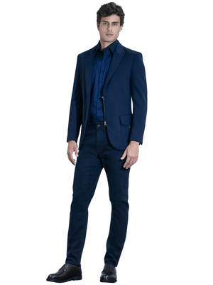 Blazer de malha bolso com argola Marinho