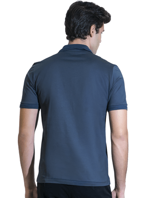 Polo Zíper Fio Escócia - Cinza Escuro