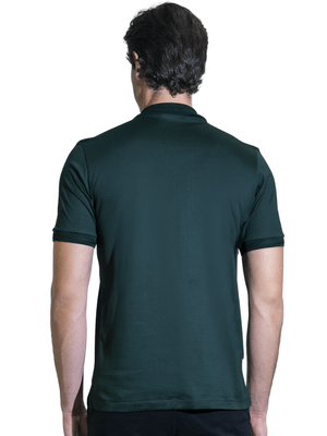 Polo Zíper Fio Escócia - Verde Musgo