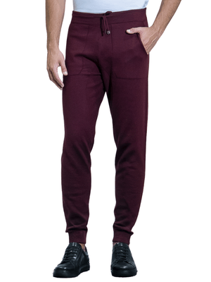 Calça de tricot jogging vinho