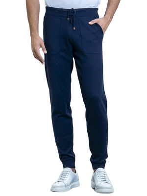 Calça de tricot jogging marinho