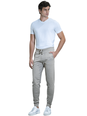 Calça de tricot jogging bege