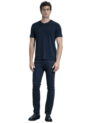 Camiseta Gola Careca Algodão Mercerizado - Preto