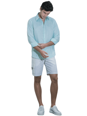 Camisa De Linho Clássica - Verde Claro