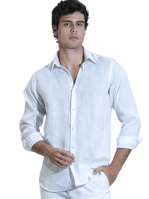 Camisa De Linho Clássica - Branco