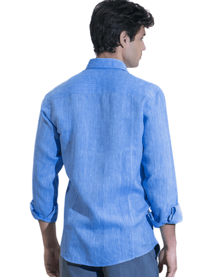 Camisa De Linho - Azul