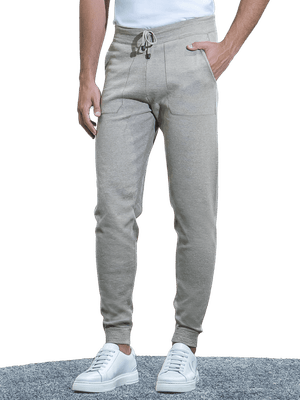 Calça de tricot jogging bege