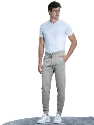 Calça de tricot jogging bege