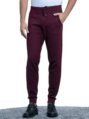 Calça de tricot jogging vinho
