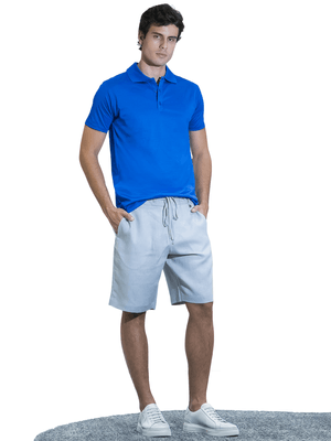 Bermuda Linho Argola - Cinza Claro