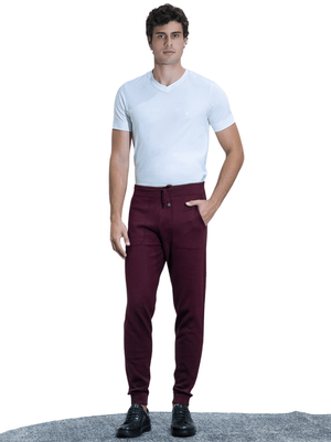 Calça de tricot jogging vinho