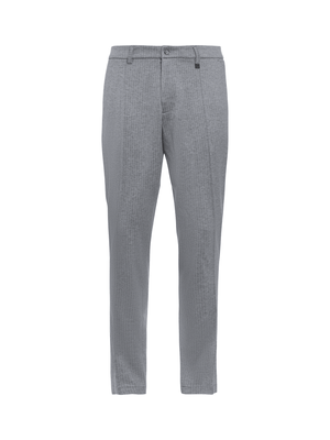 Calça de Malha Risca de Giz - Cinza Claro