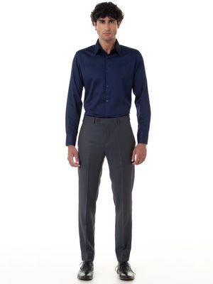 Camisa Social com Elastano - Marinho